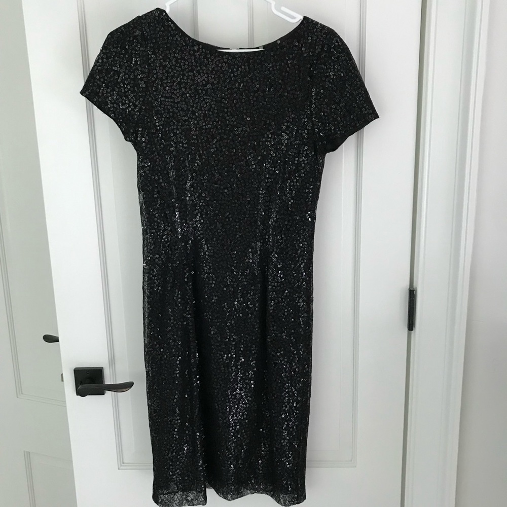 ELIE TAHARI BLACK SEQUINED DRESS NWOT